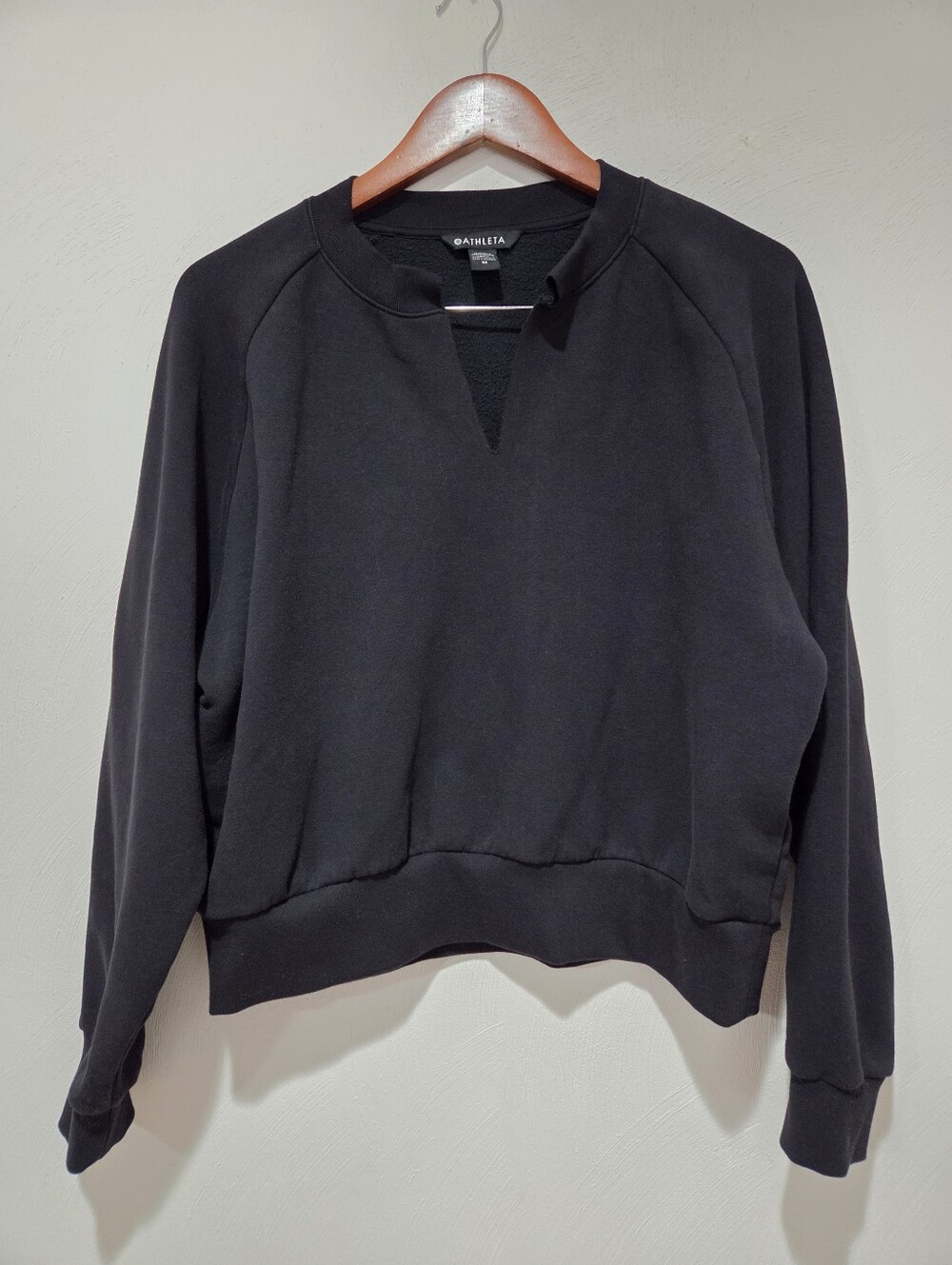 Athleta Black Forever Fleece Relaxed Sweatshirt Size Medium